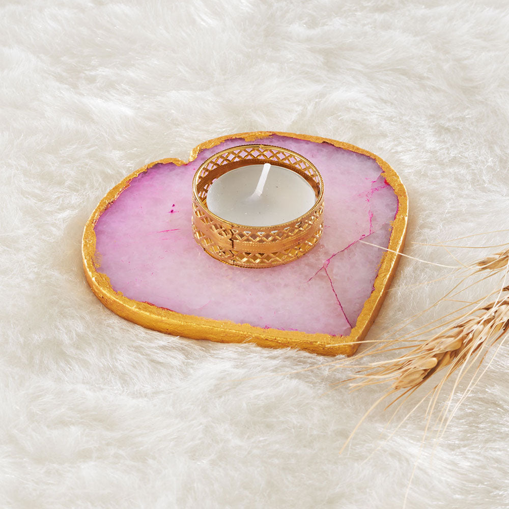 Pink Heart Tea-Light Candle Holder