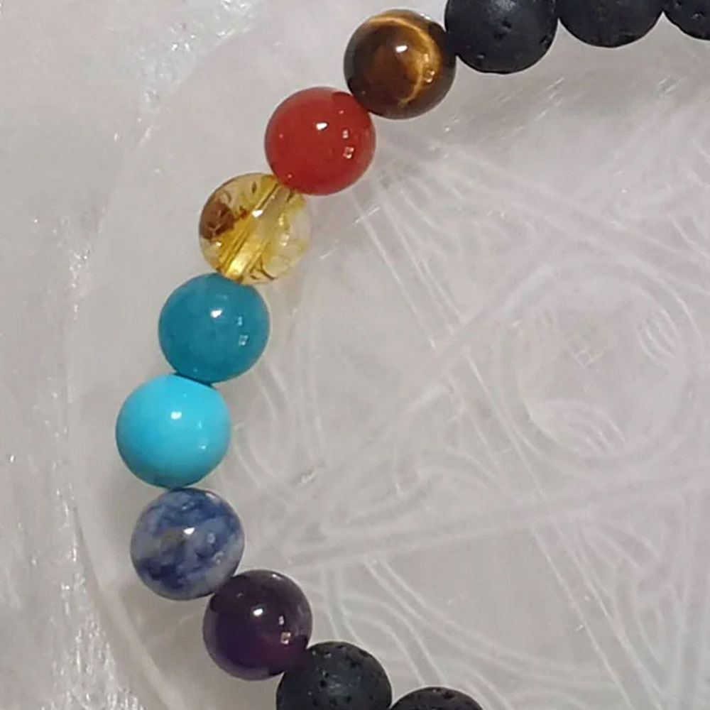 7 Chakra with Lava Beads Bracelets