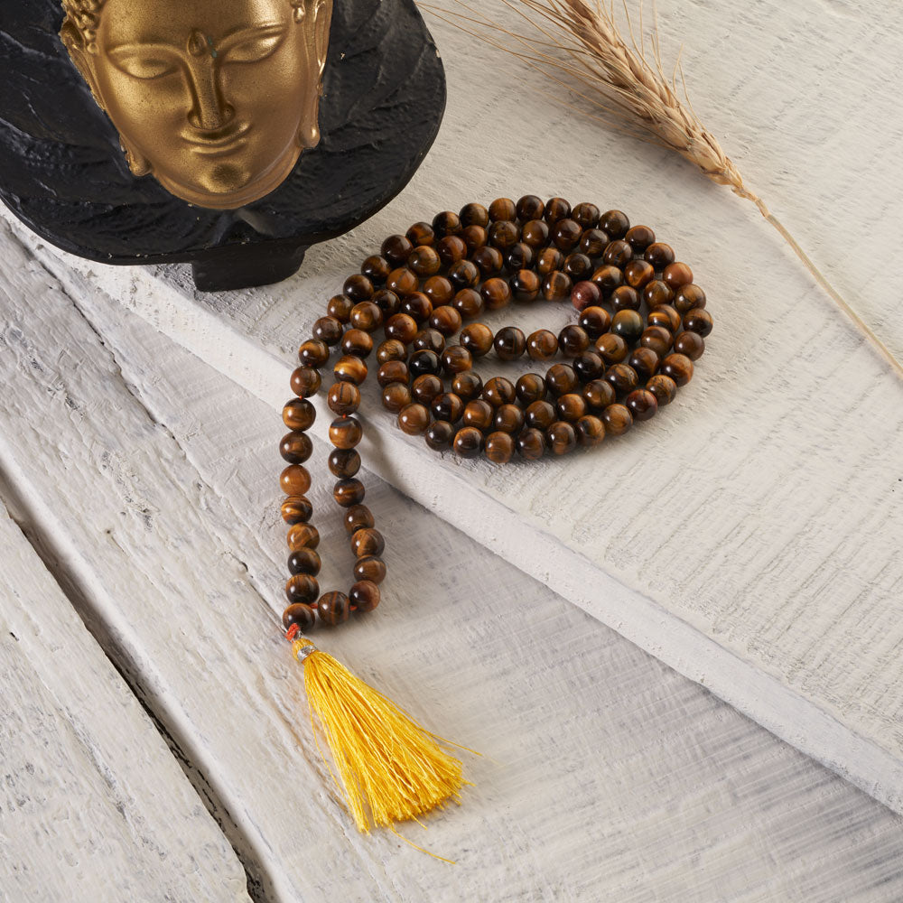 Personal Power Tigers Eye Mala 108 Mala Beads Prayer Beads